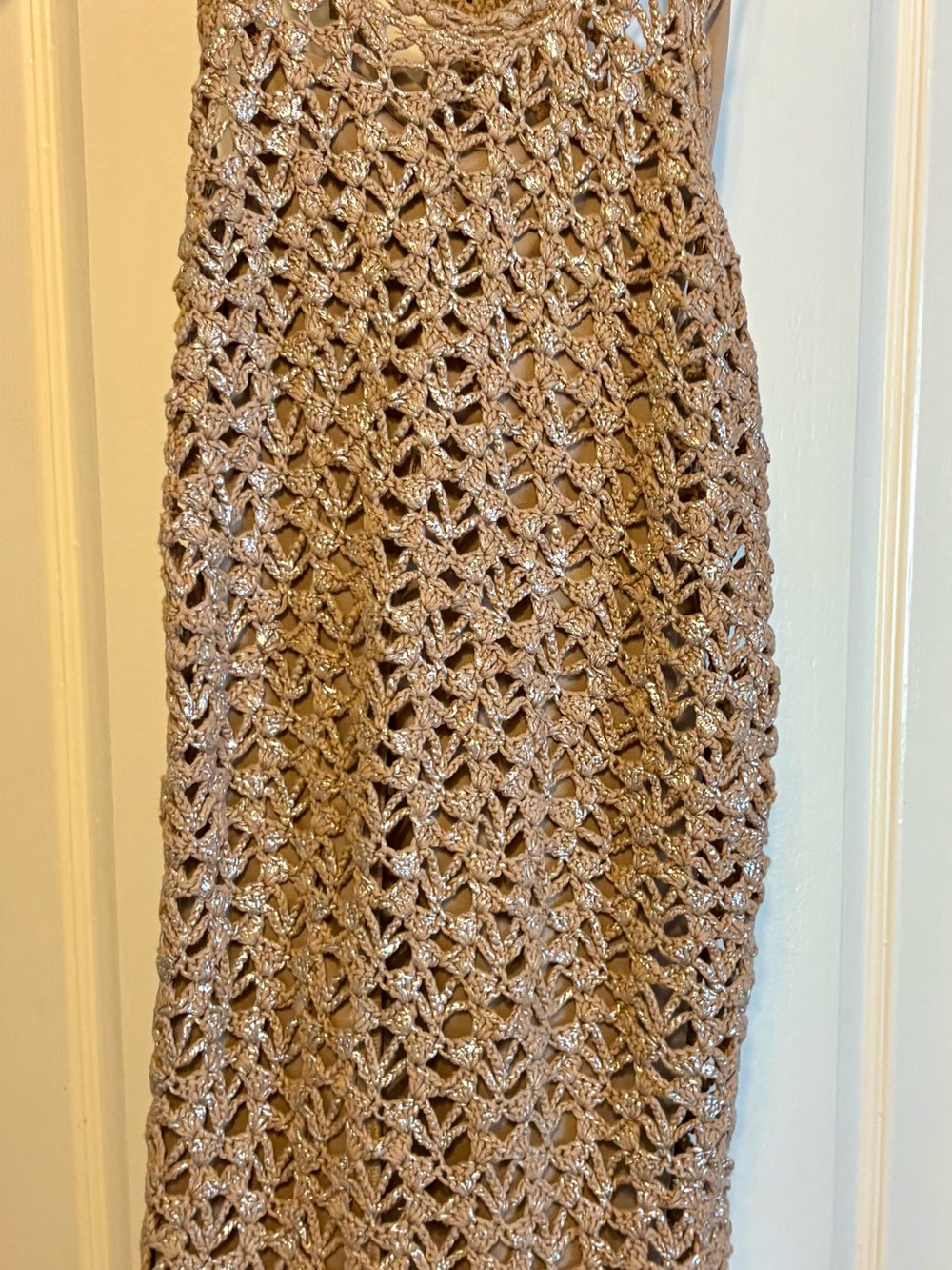 Crochet Beige Knit Skirt